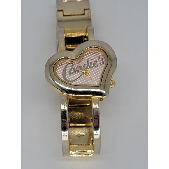 Candie\'s Pink Dial Heart Shaped Bangle Women\'s Watch Fits 6in Wrist main image 4